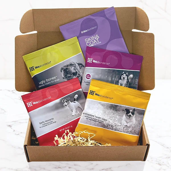 Try Several Healthy Dog Treats In The Life’s Abundance Dog Treat Sampler Pack