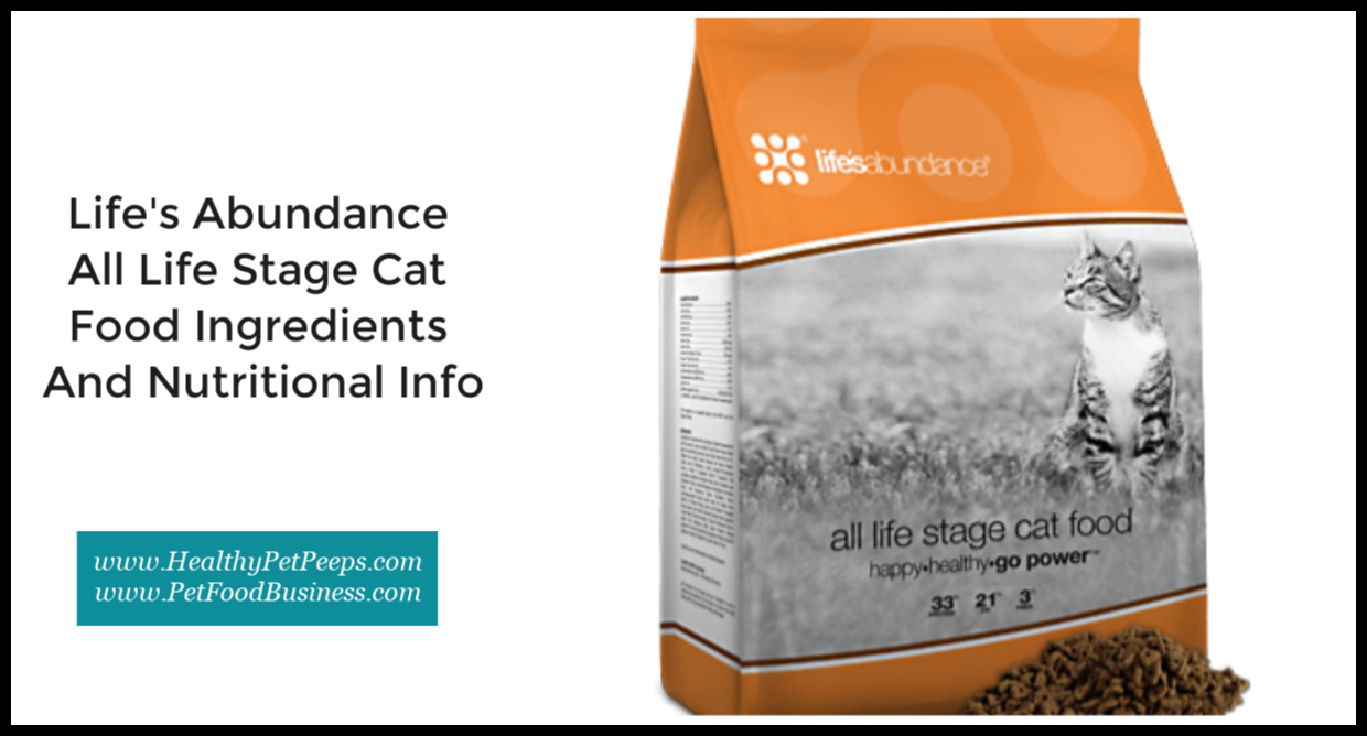 Life’s Abundance All Life Stage Cat Food Ingredients And Nutritional Info